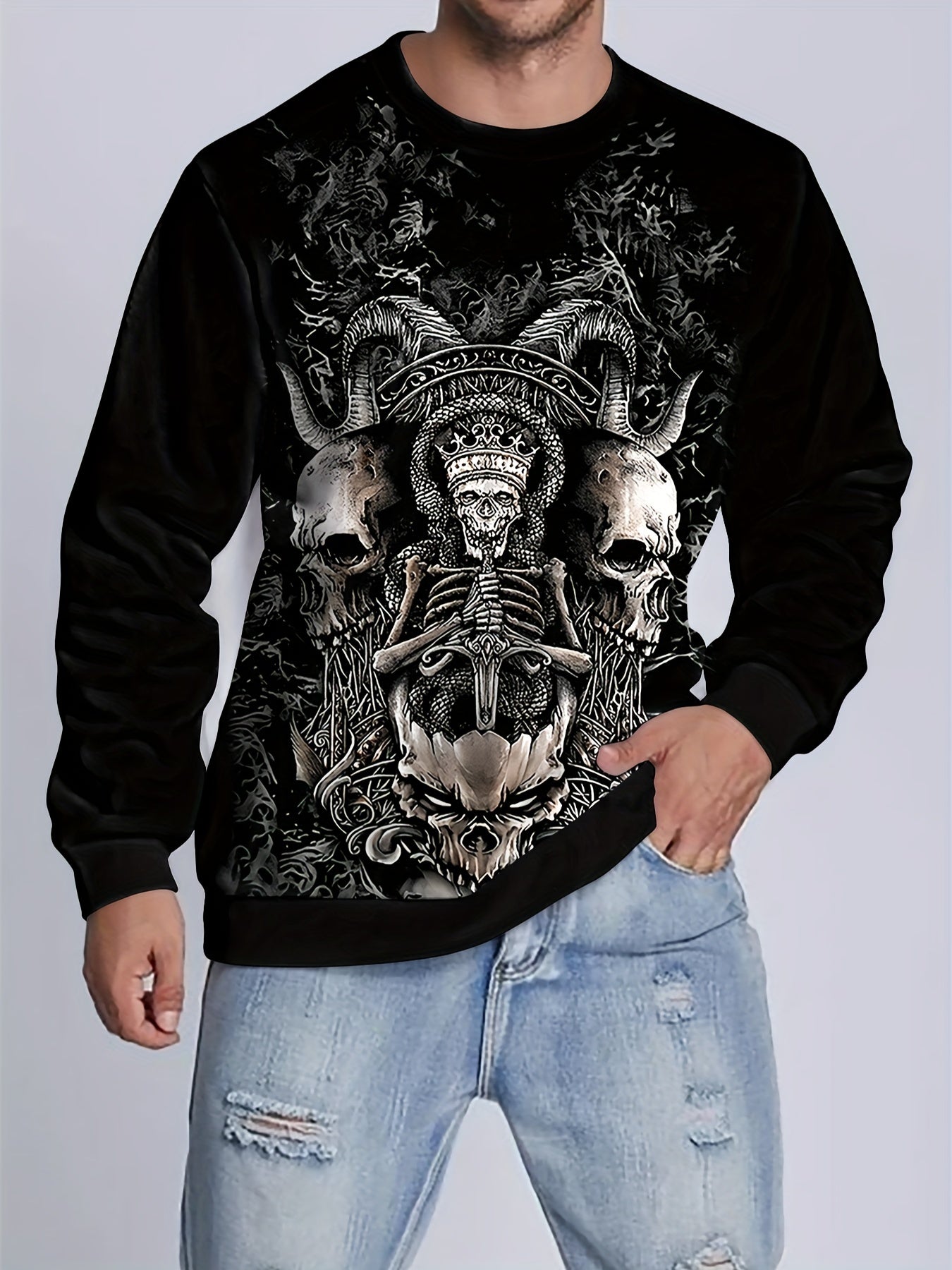 Men's 3D Pattern Print Sweatshirt for Autumn Winter