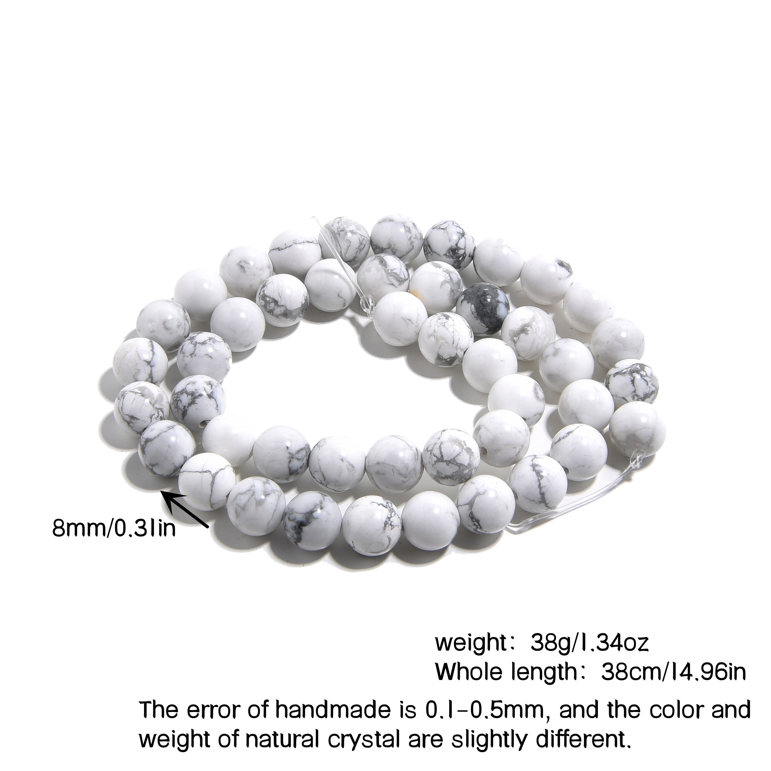 8mm Natural Crystal Long Chain Loose Beads Semi-finished Jewelry