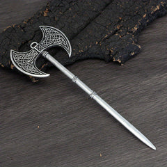 Viking Celtic Hair Clip Silvery Ax Hairpin Witch Sword Hair Stick Amulet