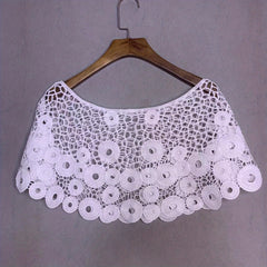 Flower Hollow Out Shawl Solid Breathable Wrap Casual Cape Decorative Shawl