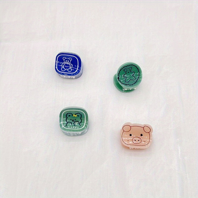 4pcs Small Hair Clips Animal Strawberry Rainbow Cloud Mini Clip