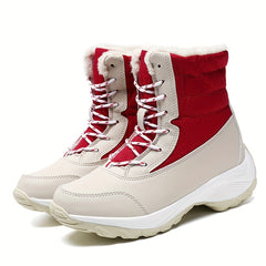 Women's Plush Inner Snow Boots Platform Mid Calf Boots