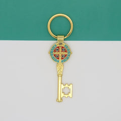 Bohemian Key Shape Keychain Pendant Vintage Silvery Golden Bag Keyring Ornament