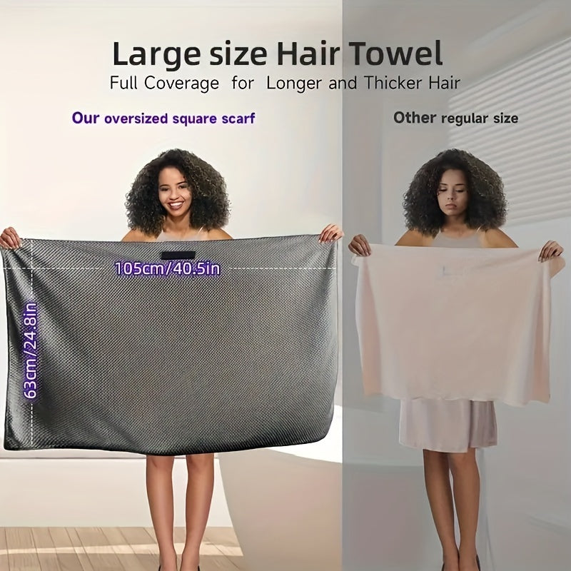 2pcs Large Microfiber Hair Towel Wrap - Absorbent Hair Drying Towel