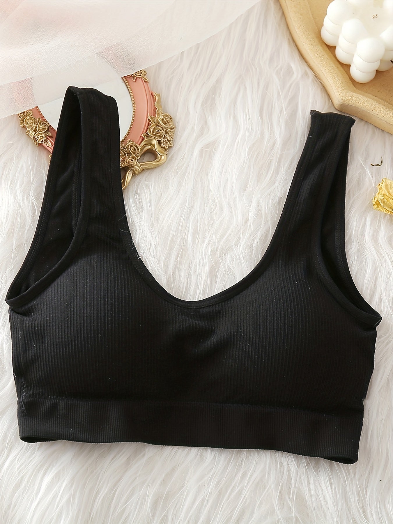 Women's Ribbed Tank Top Sports Bra