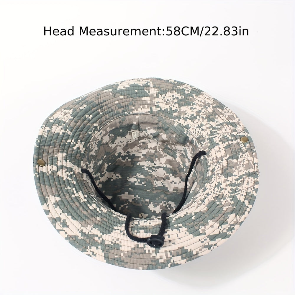 Camouflage Bucket Hat Wide Brim Sun Hat Unisex