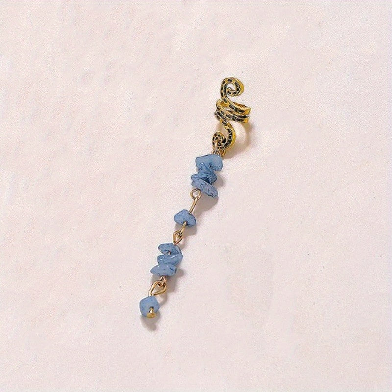 6pcs Braids Spiral Hair Ring with Stone Tassel