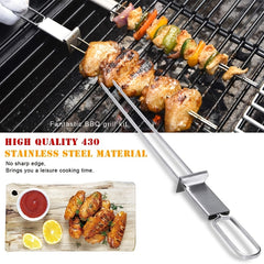 Stainless Steel Barbecue Skewers 13" Reusable Shish Kabob Stick