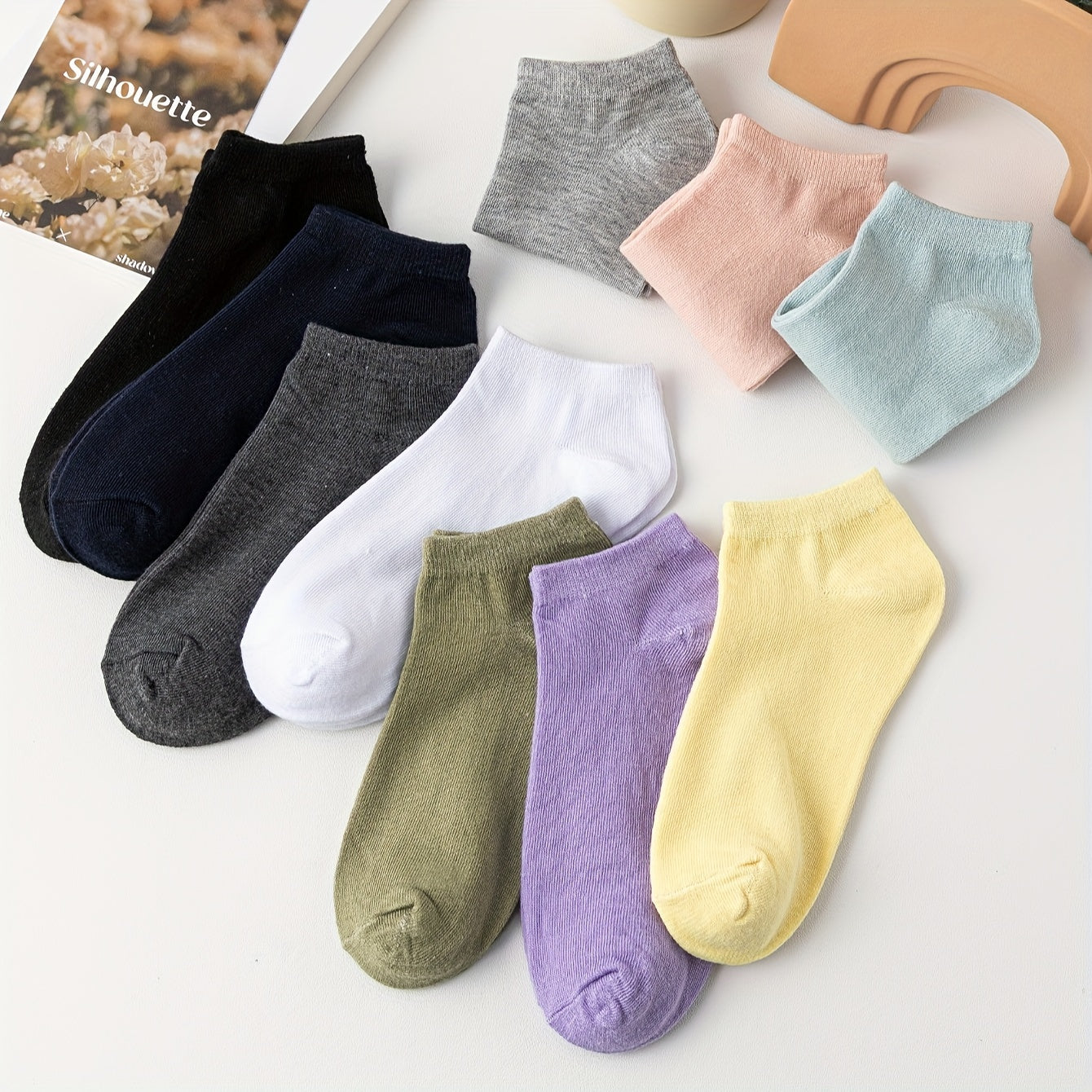 10 Pairs Soft & Lightweight Ankle Socks Women's Stockings