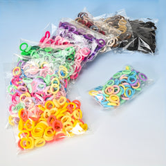 100pcs Solid Hair Ties Thick Stretchy Rubber Bands Ponytail Holder