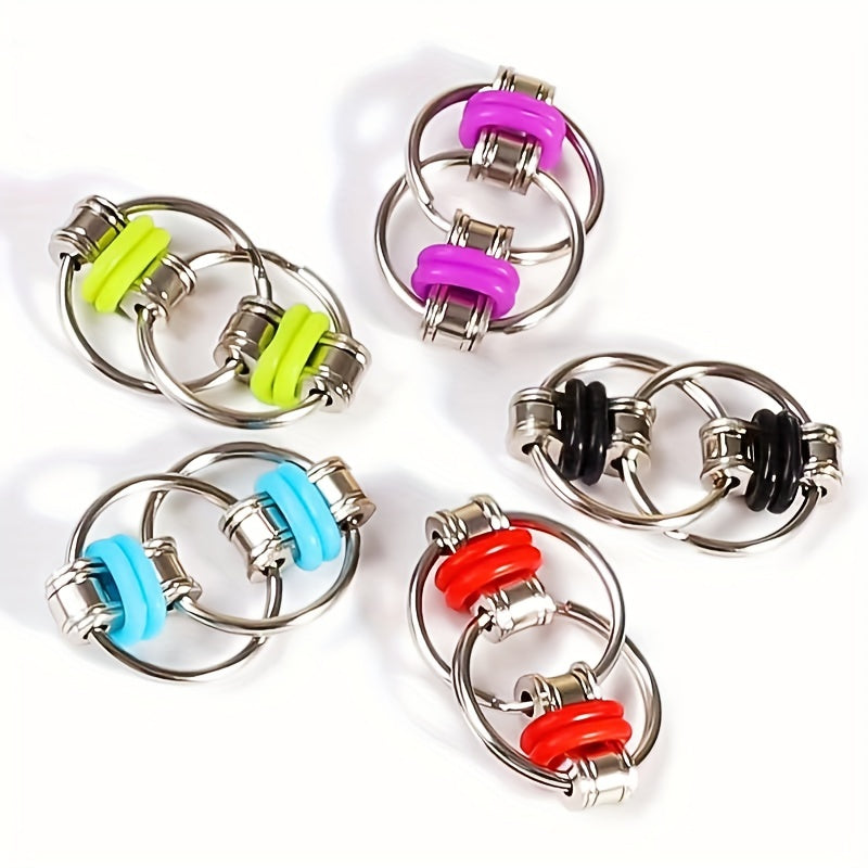 3pcs Vent Bicycle Iron Chain Toy Decompression Metal Keychain