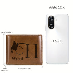 Custom Name Cowhide Wallet - Laser Engraved - Unique Gift