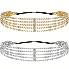 Elastic Rhinestone Headband for Women Bridal Jewelry
