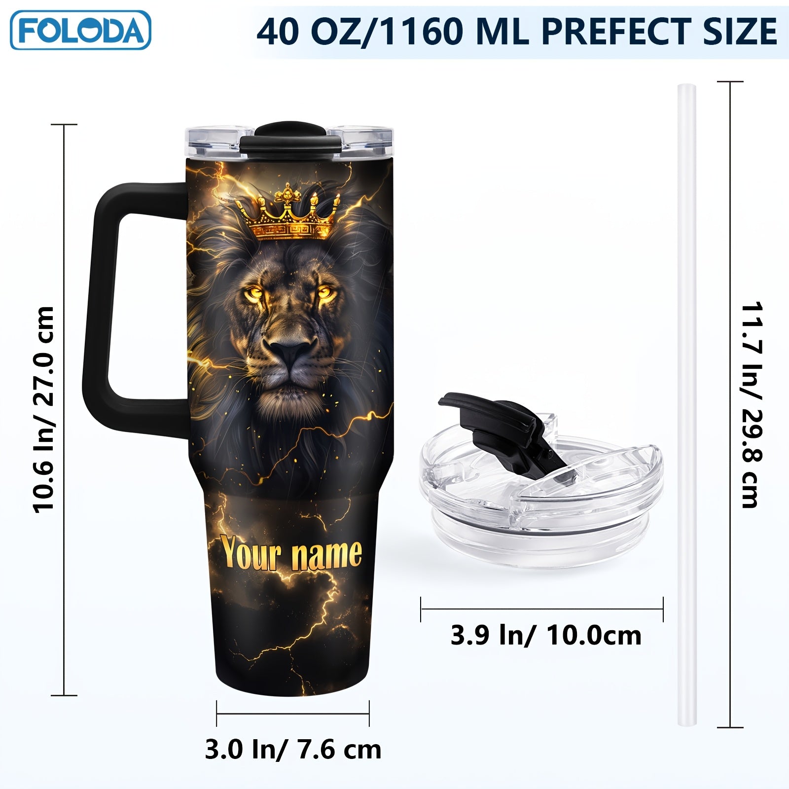 Personalized Lion Tumbler Mug for Son