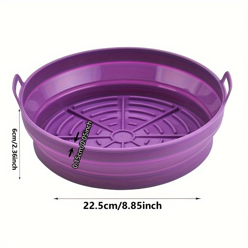 Reusable Air Fryer Silicone Pad Collapsible Nonstick, Easy to Clean