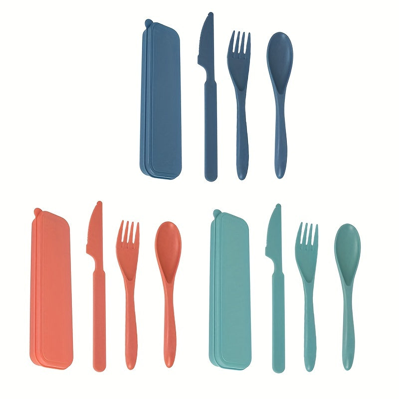 3pcs Cutlery Set Fork And Spoon Set Outdoor Tableware Portable for Camping