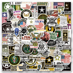 100pcs Army Stickers Military Stickers Water Bottles Laptops Cars