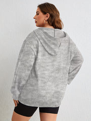  Long Sleeve Zip Hooded Coat with Pockets
