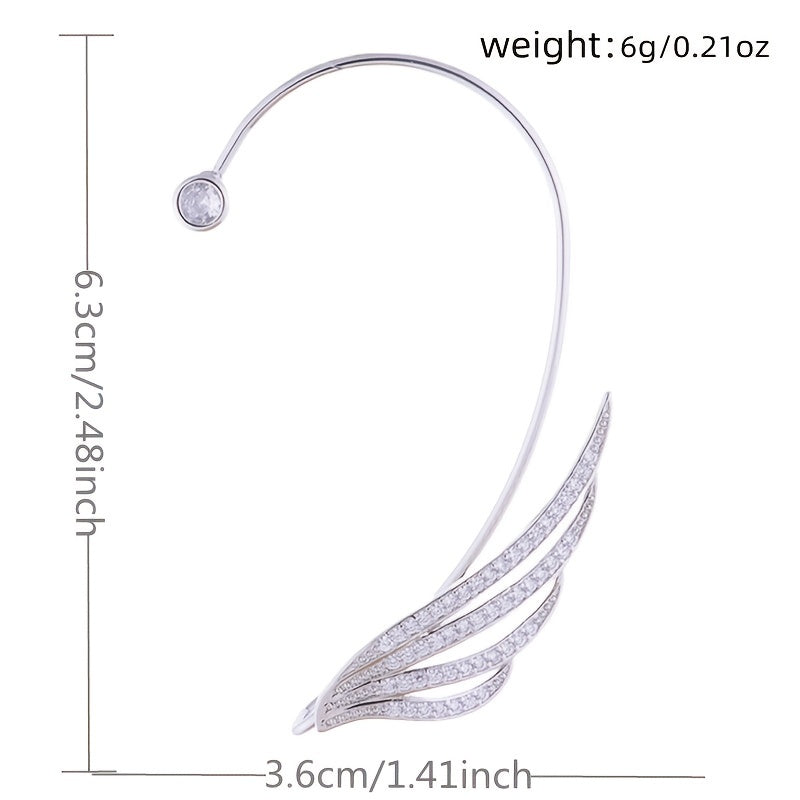 Zircon Wing Ear Clips High End Ear Bone Earrings