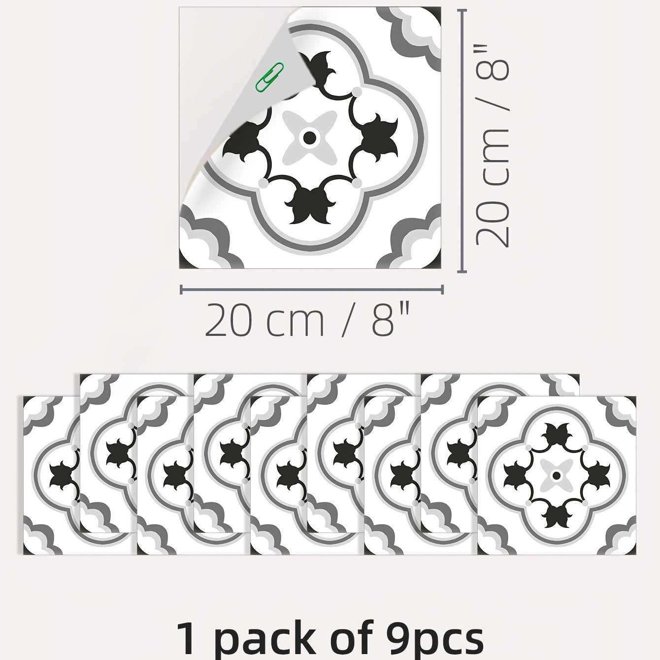9pcs Waterproof Anti Slip Tile Stickers - Transform Your Home