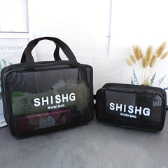 Travel Mesh Cosmetic Bag Toiletry Makeup Pouch Portable Storage Bag