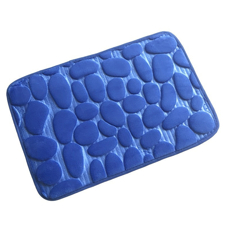 Memory Foam Bath Rug Cobblestone Embossed Bathroom Mat