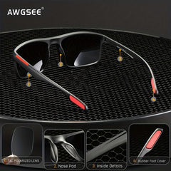 Polarized Sports Sunglasses Rectangular Frame for Men Women