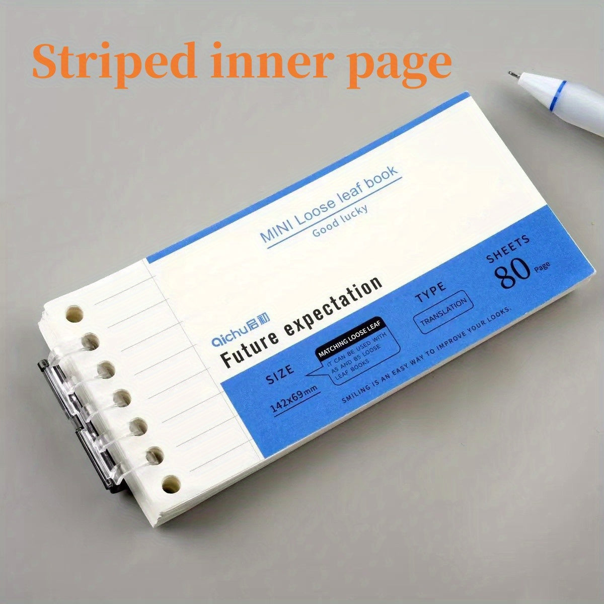 5-Hole Loose Leaf Paper Refill Memo Pad Clip Notebook