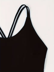  Lace Up Back Ruched One Piece Swimsuit
