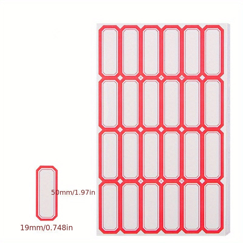 50 Sheets Red Self-adhesive Label Paper Name Classified Sticker Tag Number