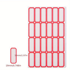 50 Sheets Red Self-adhesive Label Paper Name Classified Sticker Tag Number