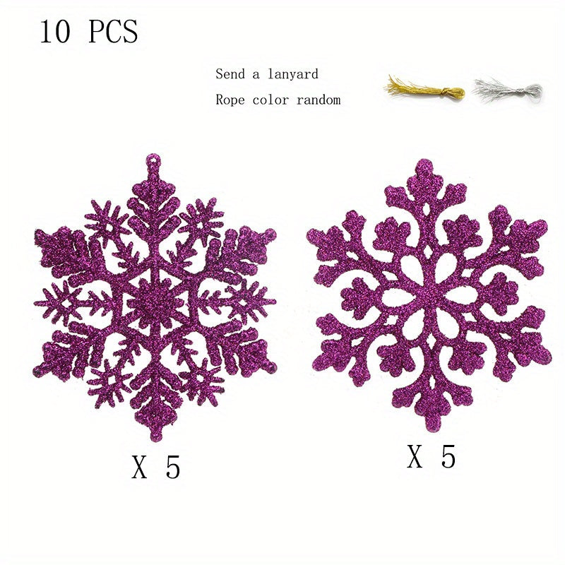 10pcs Christmas Snowflakes Tree Decor Hangings 3.9INCH