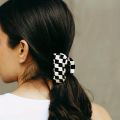 2pcs Plaid Non-slip Grippers 80s Retro Girls Shark Claw Classic