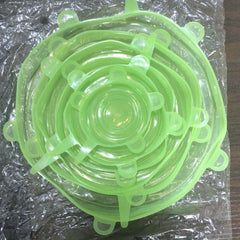 6pcs Reusable Silicone Stretch Lids - Microwave & Dishwasher Safe