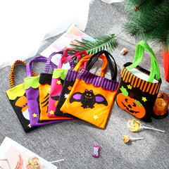 Halloween Print Tote Bag Trick Or Treat Candy Bag Reusable Storage Basket
