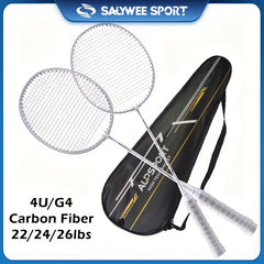 2pcs Carbon Fiber Badminton Rackets With Bag Beginner Training Sport Racket