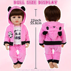 Pink Panda Doll Outfit, 22in Doll Clothes