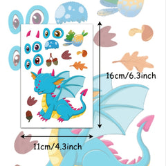 Dragon Face Changing DIY Stickers Set of 8