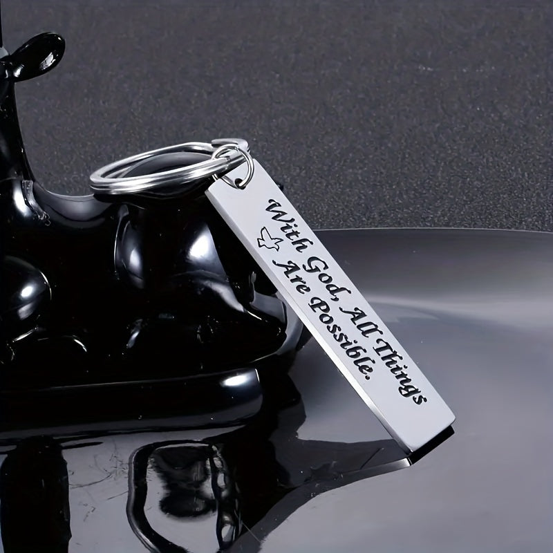 Faith Gift Keychain For Friends Birthday Graduation Stainless Steel Women