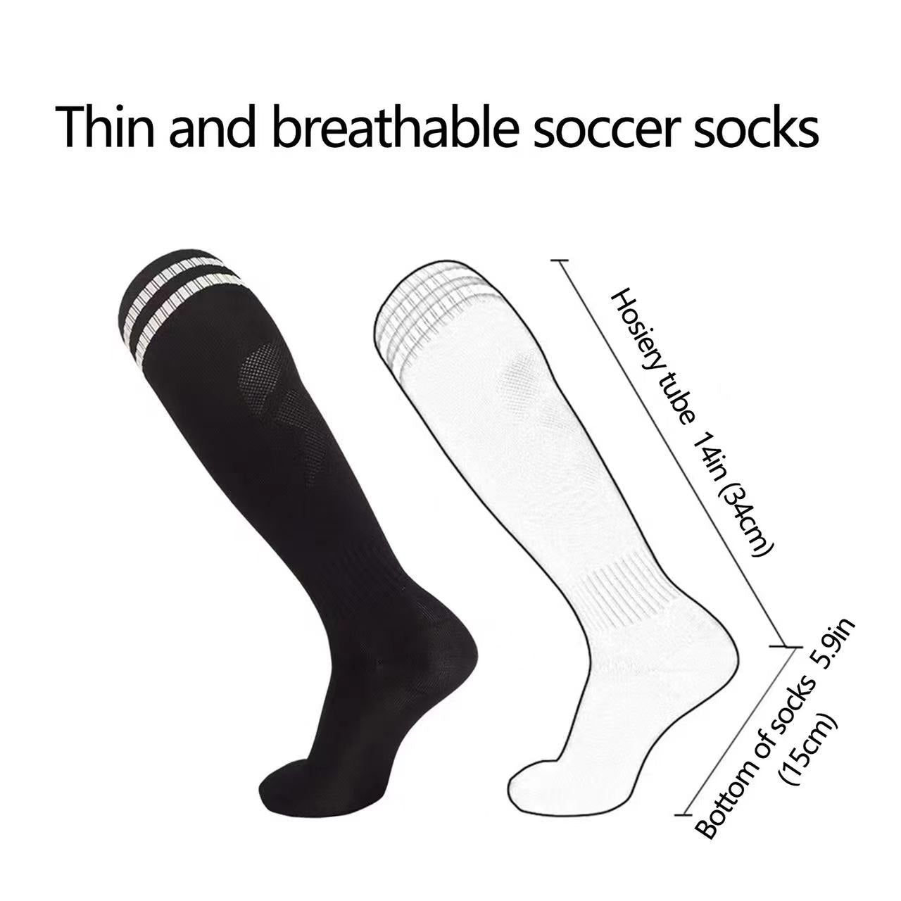 Unisex Football Socks Striped Breathable Sweat Absorbing Sports Socks