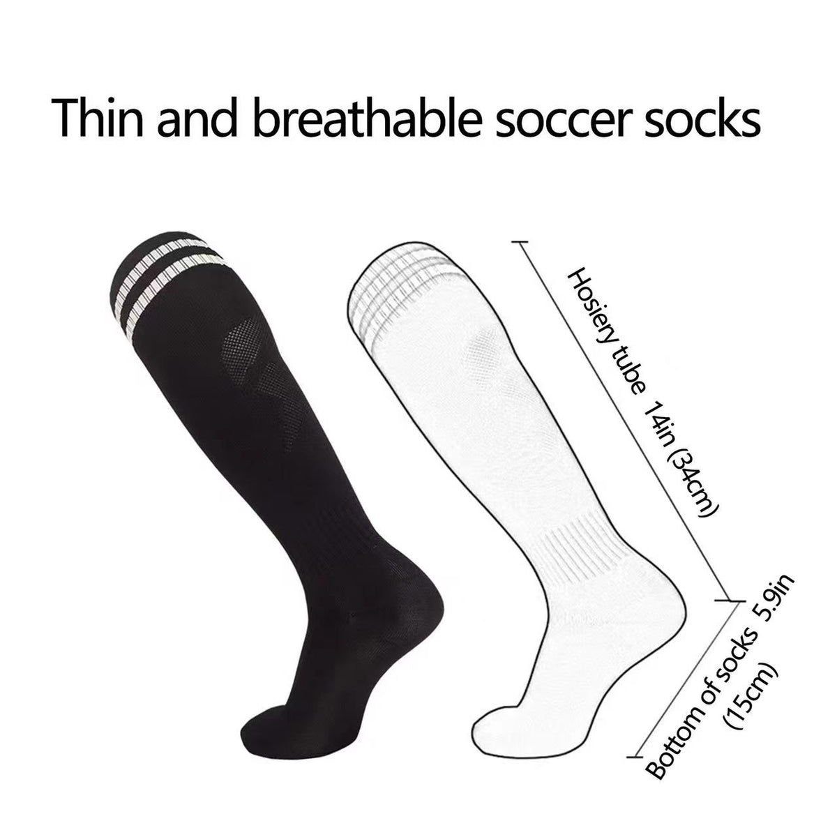 Unisex Football Socks Striped Breathable Sweat Absorbing Sports Socks
