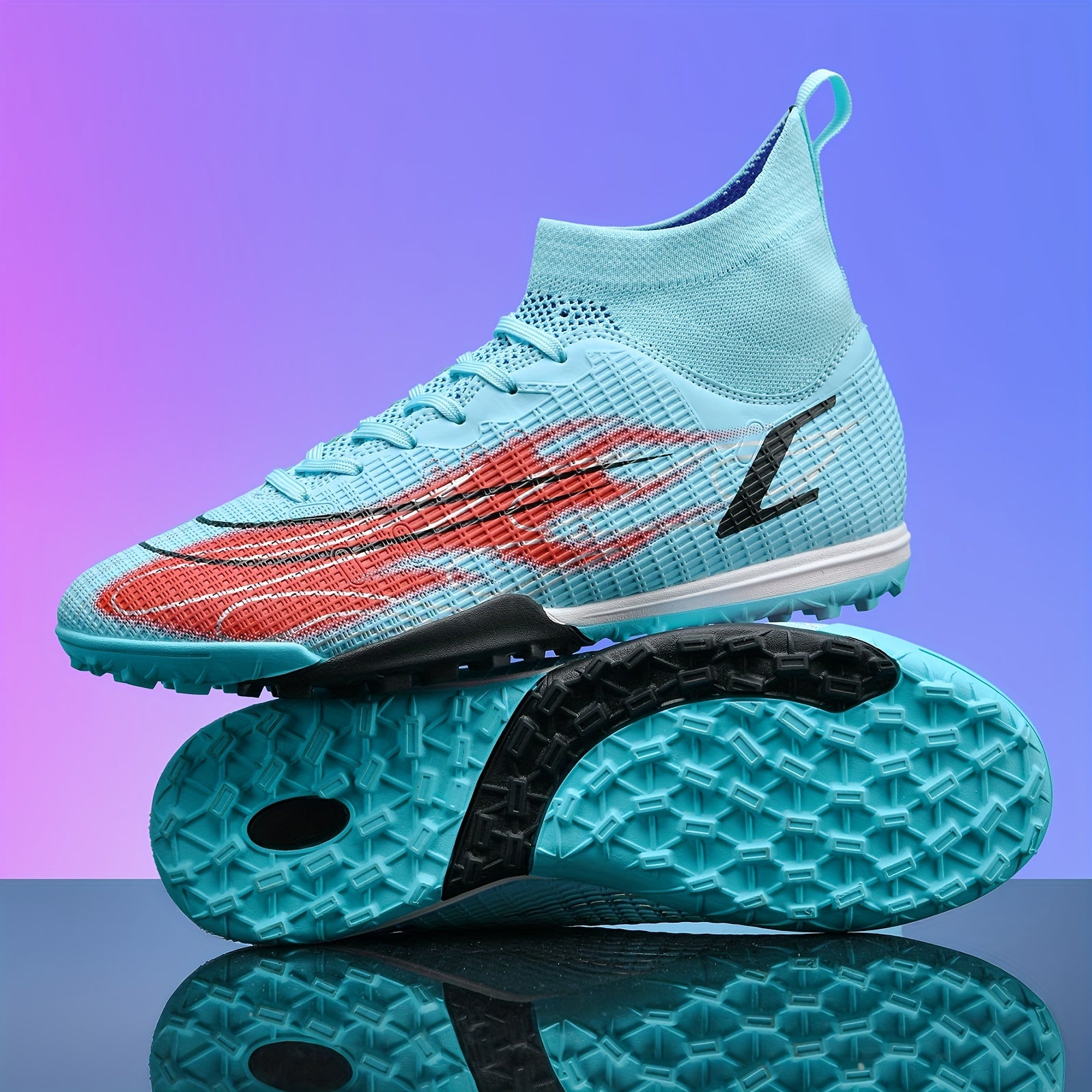 Boys' High Top Turf Soccer Boots Anti-Skid Outdoor Cleats