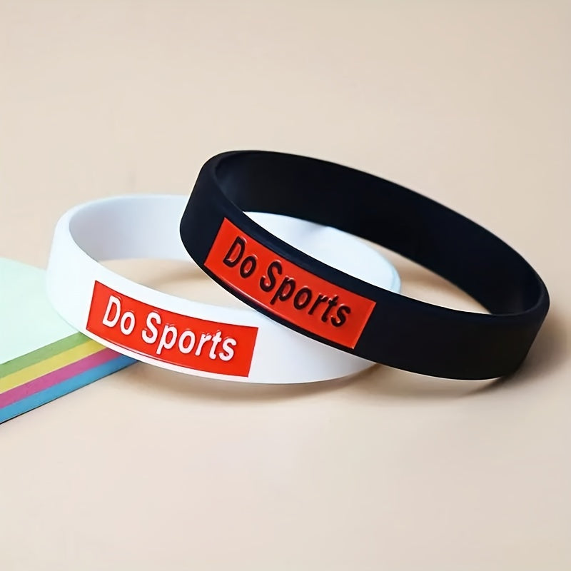 2pcs Silicone Sports Bracelet Comfortable Wristband for Fitness & Sports