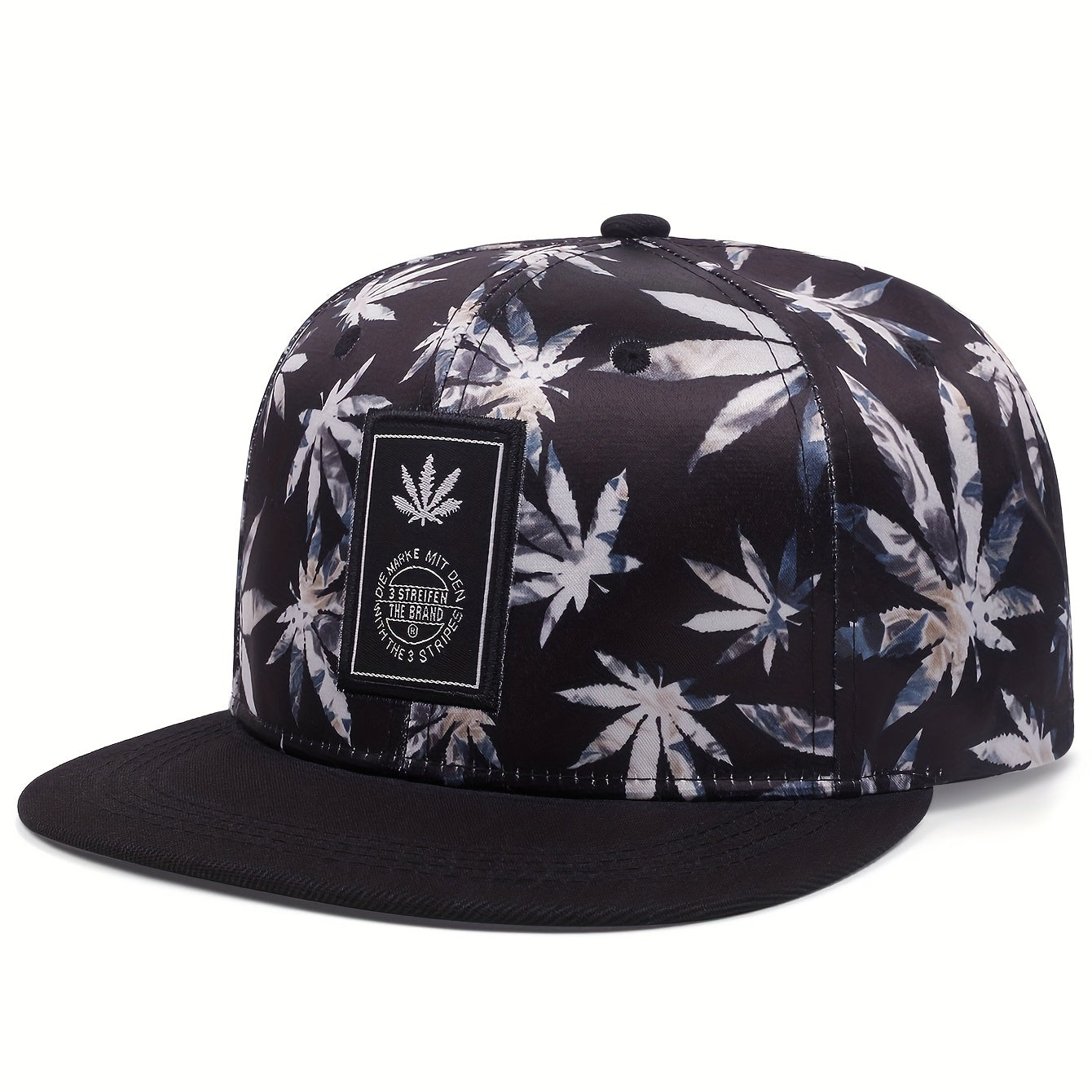 Leaf Print Snapback Hat Unisex Baseball Cap Lightweight Sunshade Dad Hat