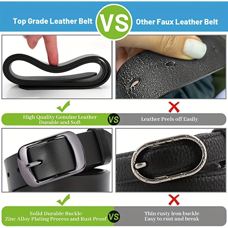  Leather Belt Solid Casual Belt Vintage Unisex Jeans Pants Belt
