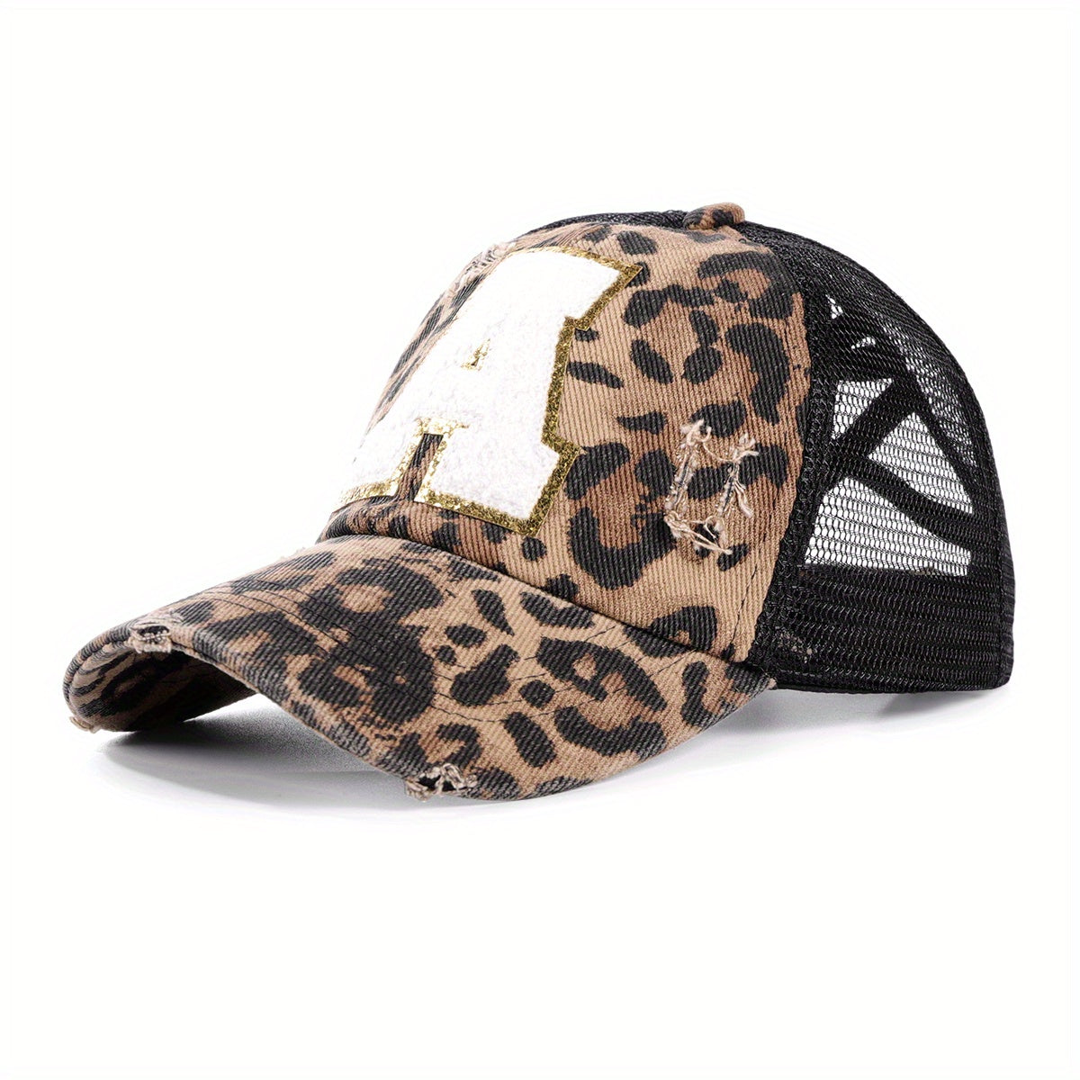 Leopard Print Hat Breathable Baseball Cap Outdoor Sunshade