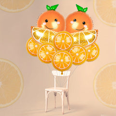 10pcs Orange Citrus Foil Balloons Jumbo Fruit Foil Balloons Cartoon
