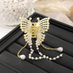 Long Tassel Hair Claw Clips Rhinestone Butterfly Hair Barrettes for Women