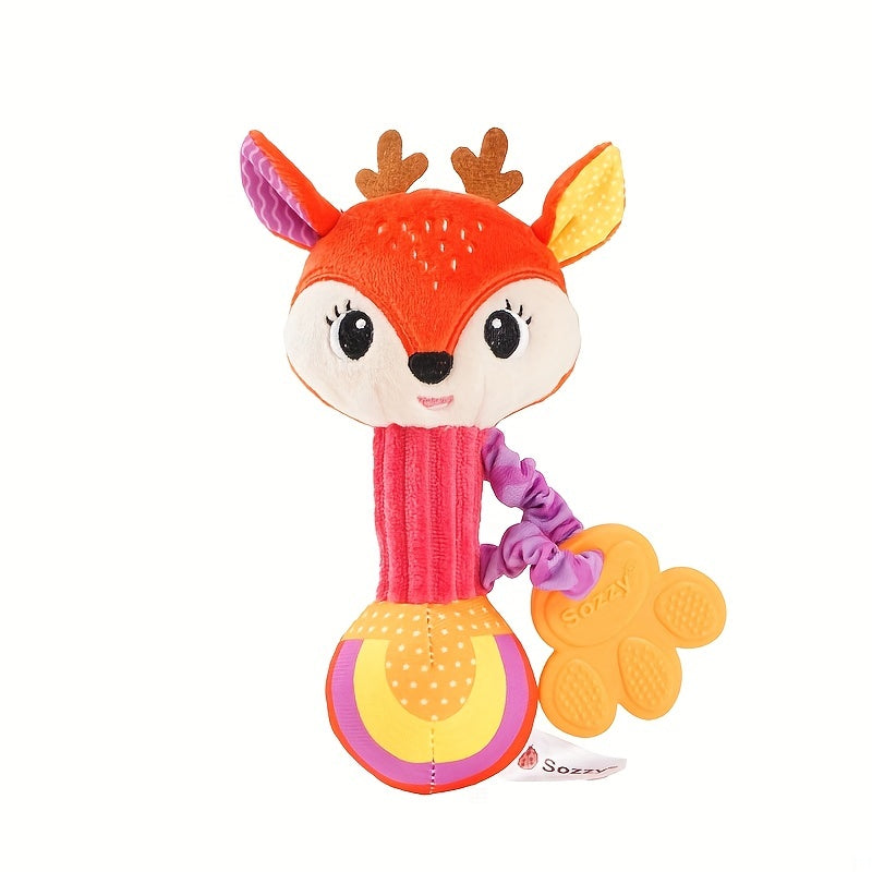 Baby Soft Plush Rattle Squeaker Sticks for Toddlers