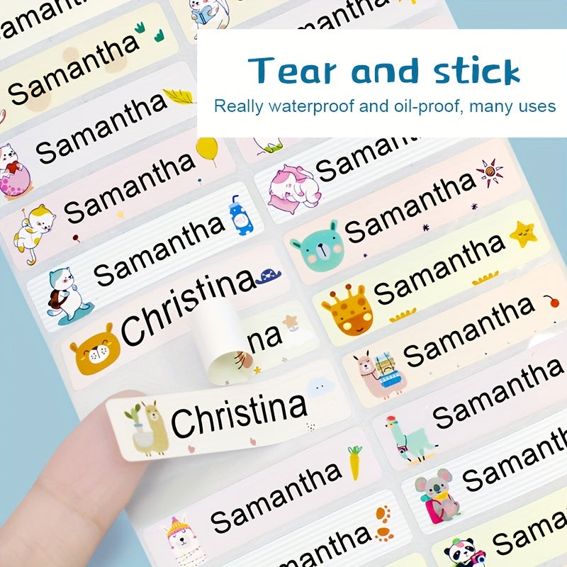 Transparent Custom Name Sticker Waterproof Label Children School Stationery